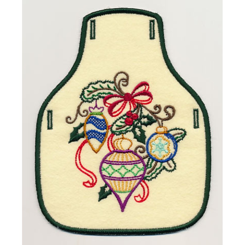 Timeless Ornament Trio Bottle Apron (In-the-Hoop)