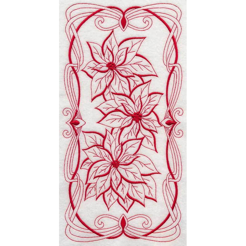 Art Nouveau Poinsettias (Redwork)