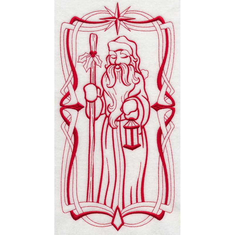 Art Nouveau Santa Claus (Redwork)