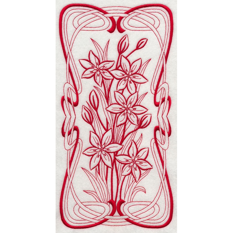 Art Nouveau Star of Bethlehem (Redwork)