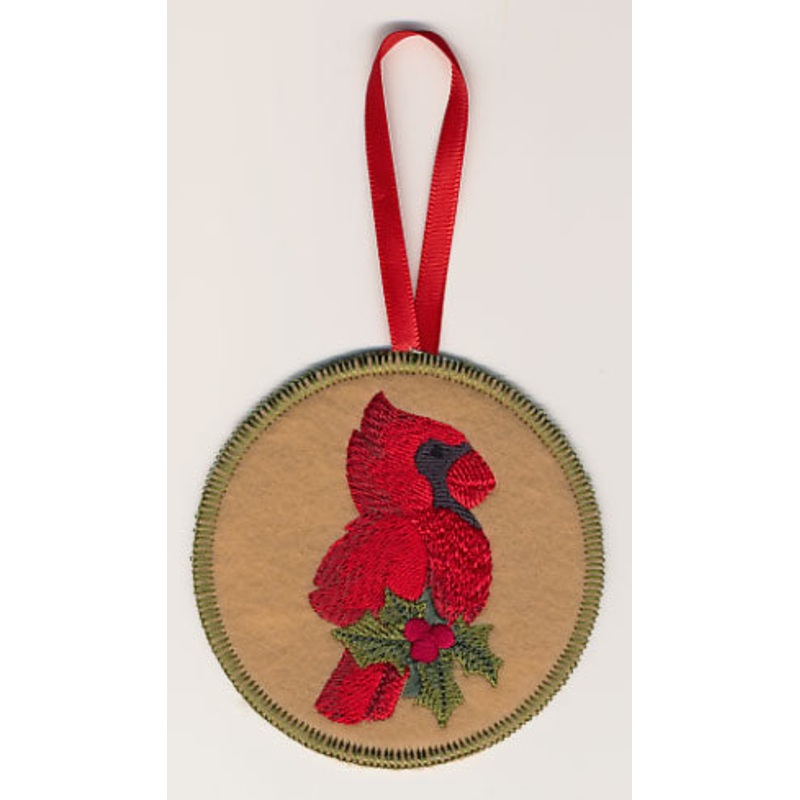 Christmas Cardinal for the Claus’s Ornament (In-the-Hoop)
