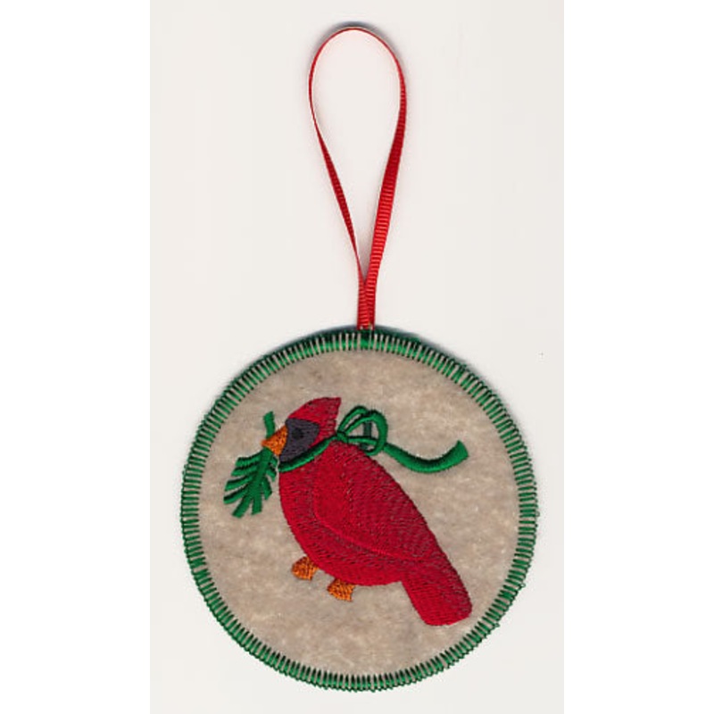Christmas Cardinal Ornament (In-the-Hoop)