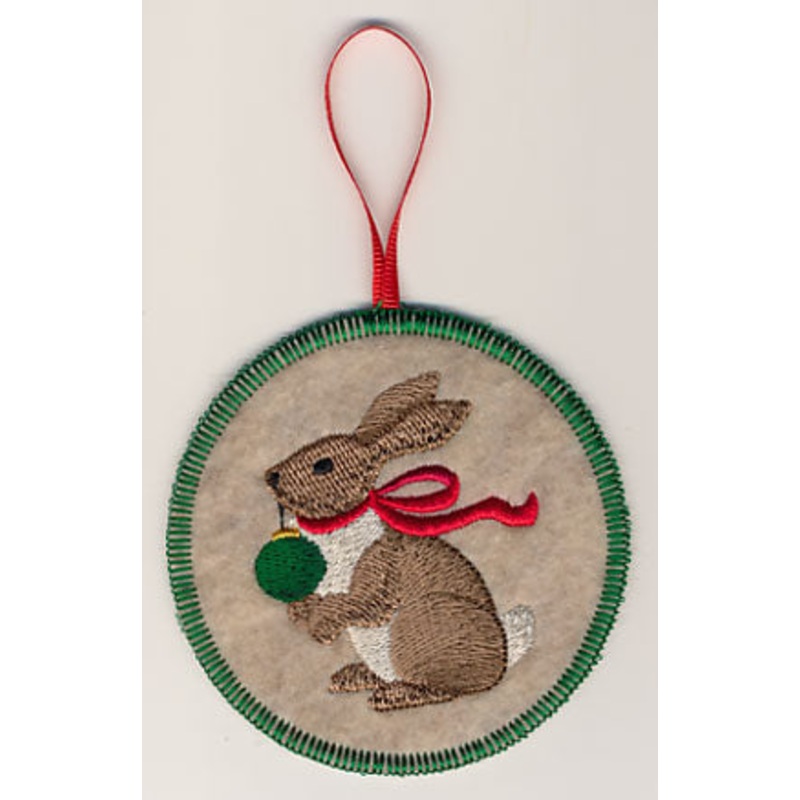 Christmas Rabbit Ornament (In-the-Hoop)