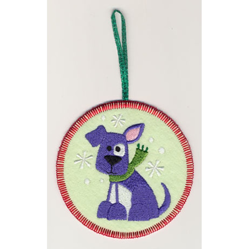 Dewey Dog Ornament (In-the-Hoop)