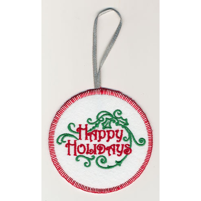 Fa La La Filigree Happy Holidays Ornament (In-the-Hoop)
