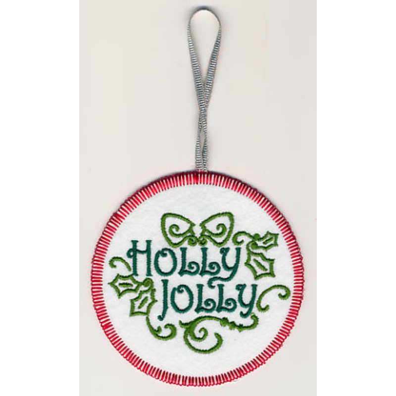 Fa La La Filigree Holly Jolly Ornament (In-the-Hoop)