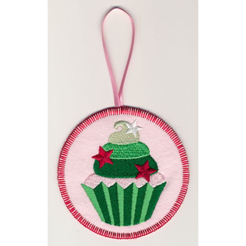 Frosted with Stars Cupcake Ornament (In-the-Hoop)