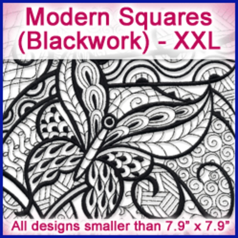 A Modern Blackwork Squares Design Pack