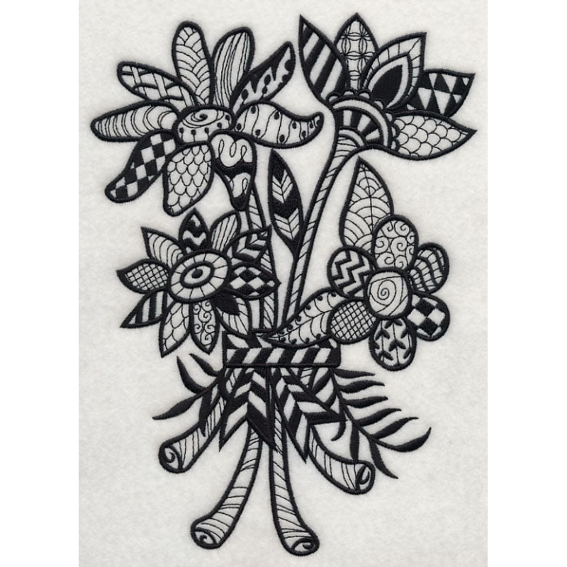 Flowers and Leaves (Blackwork)