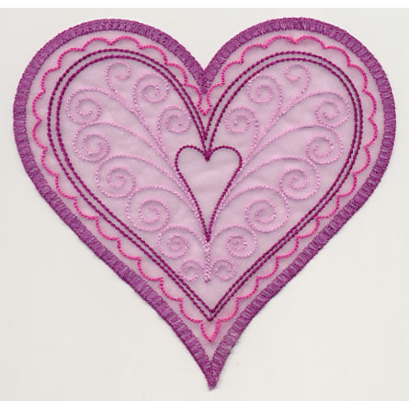 Sweet Organza Heart 1 (In-the-Hoop)