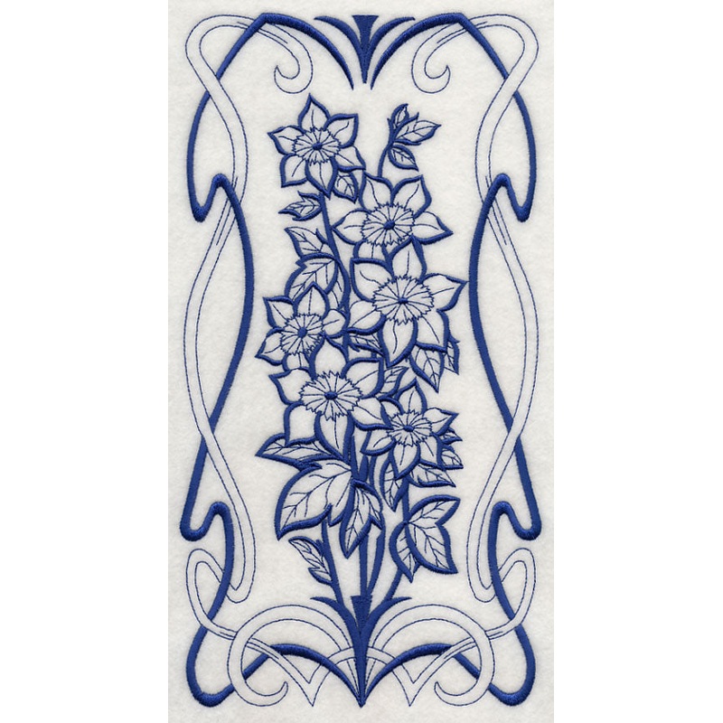 Art Nouveau Clematis (Bluework)