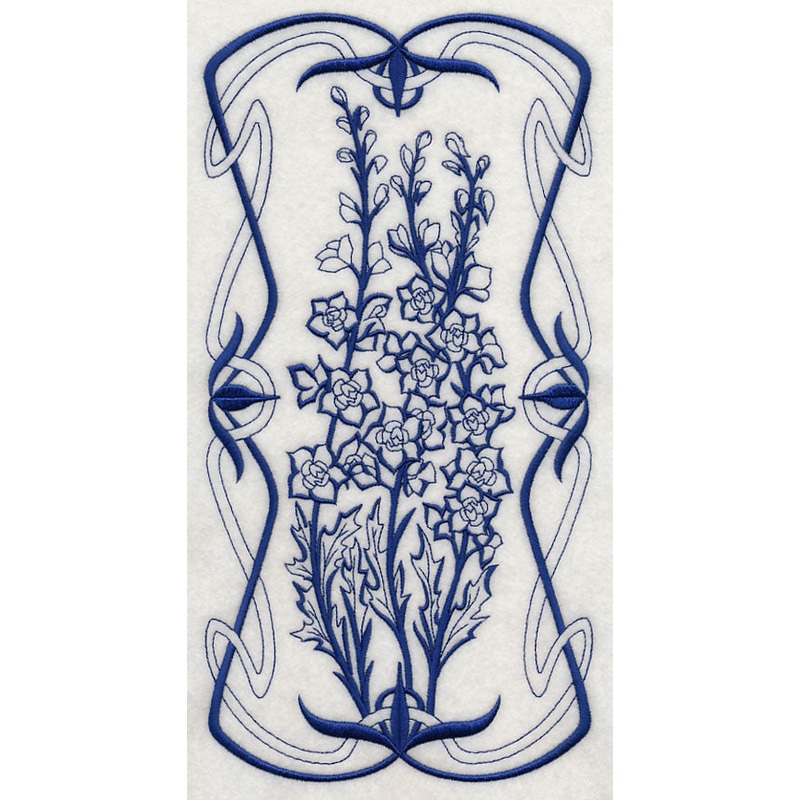 Art Nouveau Delphinium (Bluework)