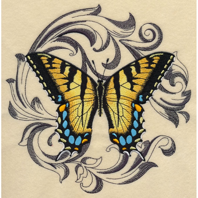 Tiger Swallowtail with Baroque Background