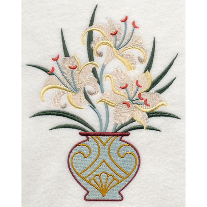 Art Deco Lily Bouquet|8.65″ x 6.89″ / 219.76mm x 175.11mm|7.8″ x 6.21″ / 198.01mm x 157.78mm|7.36″ x 5.86″ / 186.82mm x 148.86mm|6.11″ x 4.87″ / 155.14mm x 123.59mm|3.89″ x 3.09″ / 98.75mm x 78.57mm|All Sizes