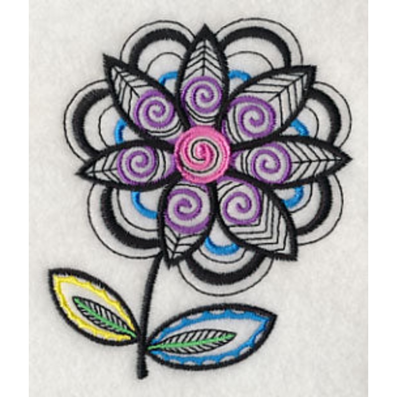 Floral Charm – Short Stem (Blackwork)