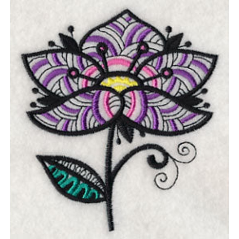 Floral Radiance – Short Stem (Blackwork)