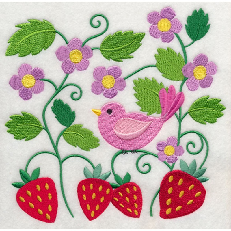 Bird in Strawberry Patch|7.5″ x 7.79″ / 190.43mm x 197.77mm|6.88″ x 7.14″ / 174.71mm x 181.44mm|5.87″ x 6.1″ / 149.2mm x 155.01mm|4.88″ x 5.06″ / 123.85mm x 128.61mm|3.73″ x 3.87″ / 94.72mm x 98.25mm|All Sizes