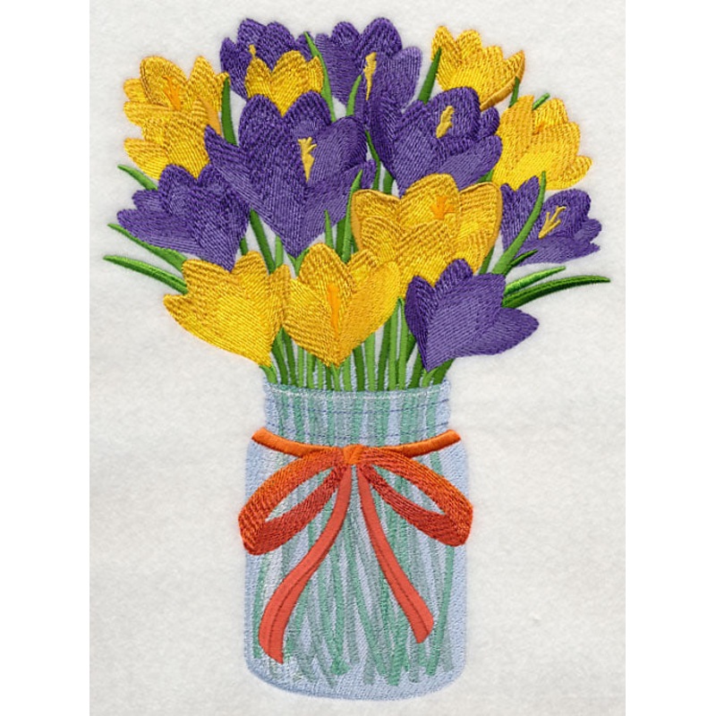 Crocuses in Mason Jar|9.14″ x 6.88″ / 232.11mm x 174.78mm|7.75″ x 5.83″ / 196.73mm x 148.16mm|6.47″ x 4.87″ / 164.31mm x 123.73mm|All Sizes