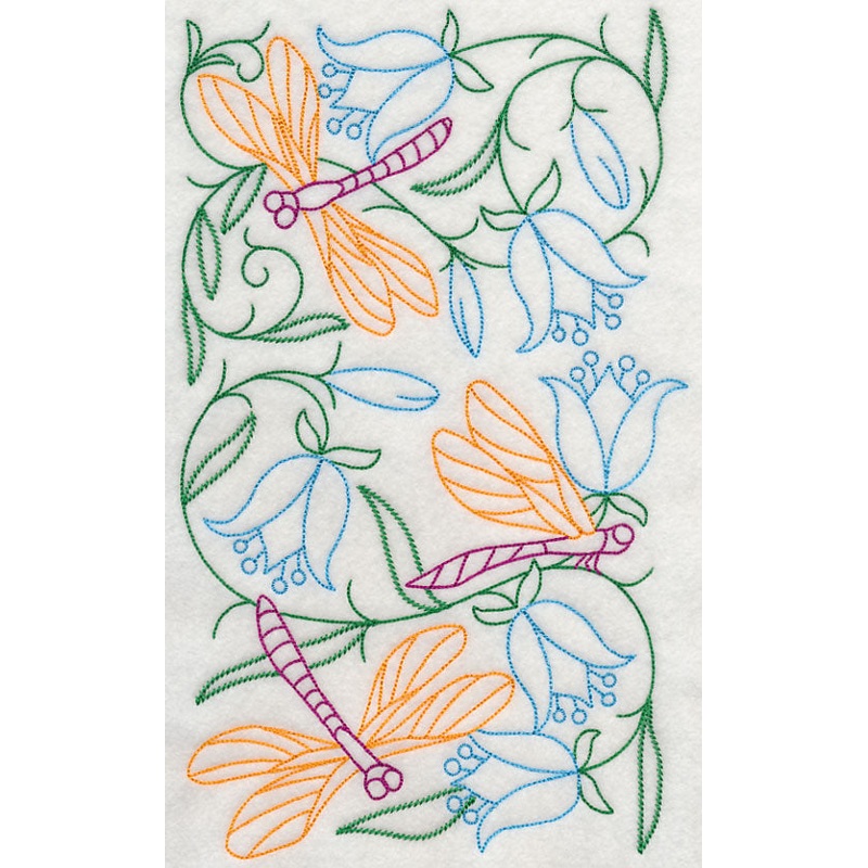 Dragonflies in Flowers 1 (Vintage)