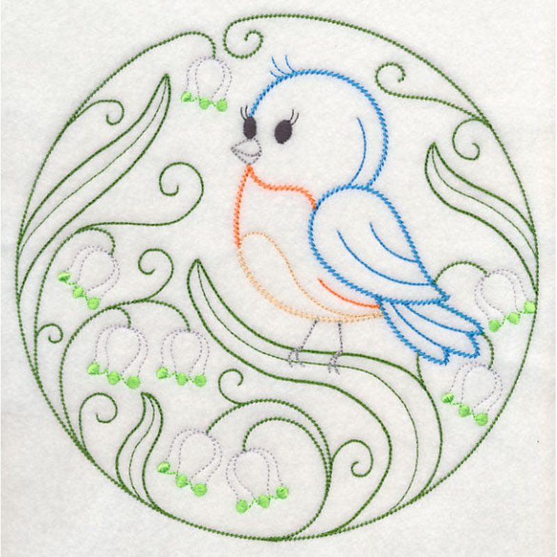 Eastern Bluebird and Spring Snowflakes (Vintage)