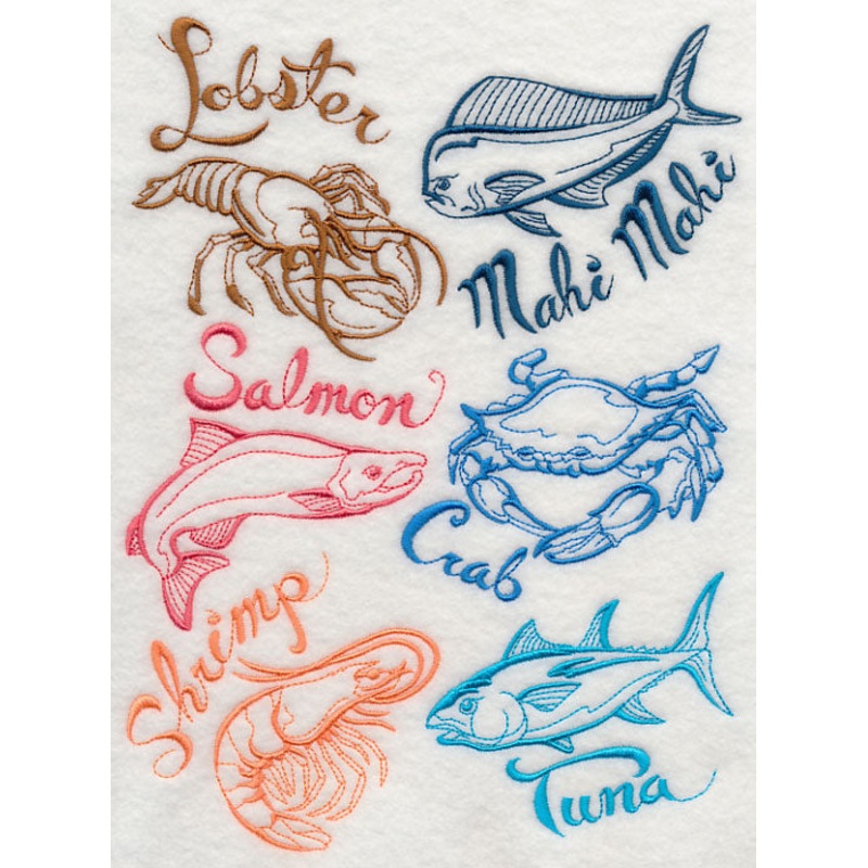 Fresh Seafood|9.33″ x 6.9″ / 236.97mm x 175.16mm|7.8″ x 5.77″ / 198.17mm x 146.46mm|6.58″ x 4.87″ / 167.22mm x 123.58mm|All Sizes