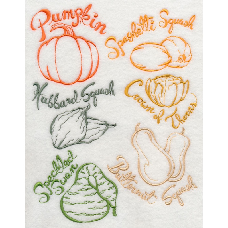 Squash and Gourds|9.07″ x 6.9″ / 230.26mm x 175.37mm|7.8″ x 5.94″ / 198.18mm x 150.93mm|6.37″ x 4.85″ / 161.68mm x 123.12mm|All Sizes
