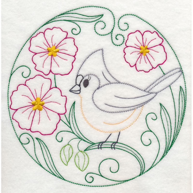 Tufted Titmouse and Rock Rose (Vintage)