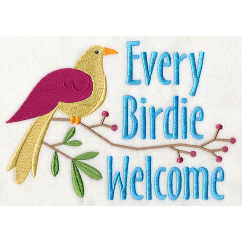 Every Birdie Welcome|5.86″ x 8.41″ / 148.92mm x 213.52mm|5.44″ x 7.8″ / 138.27mm x 198.18mm|4.76″ x 6.82″ / 120.88mm x 173.21mm|2.69″ x 3.85″ / 68.38mm x 97.8mm|All Sizes