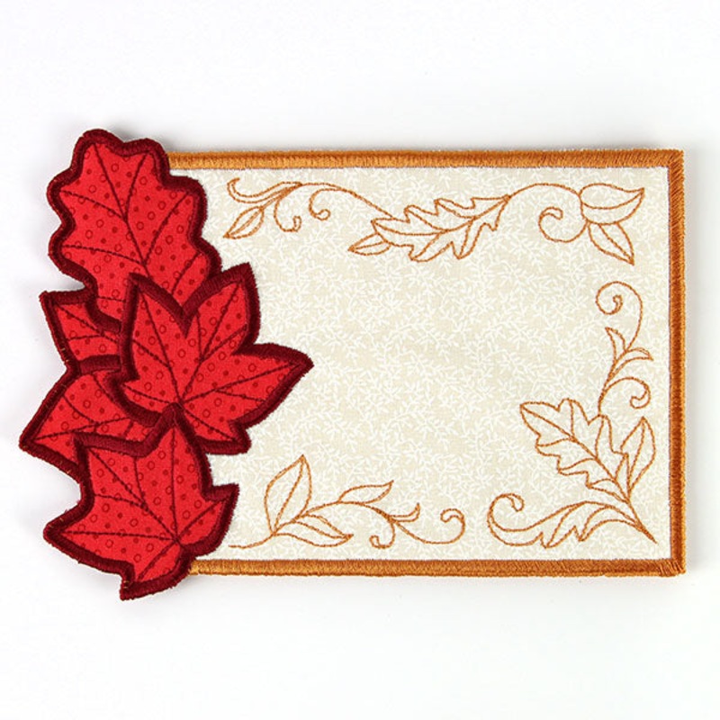 Fall Leaves Mug Rug (In-the-Hoop)