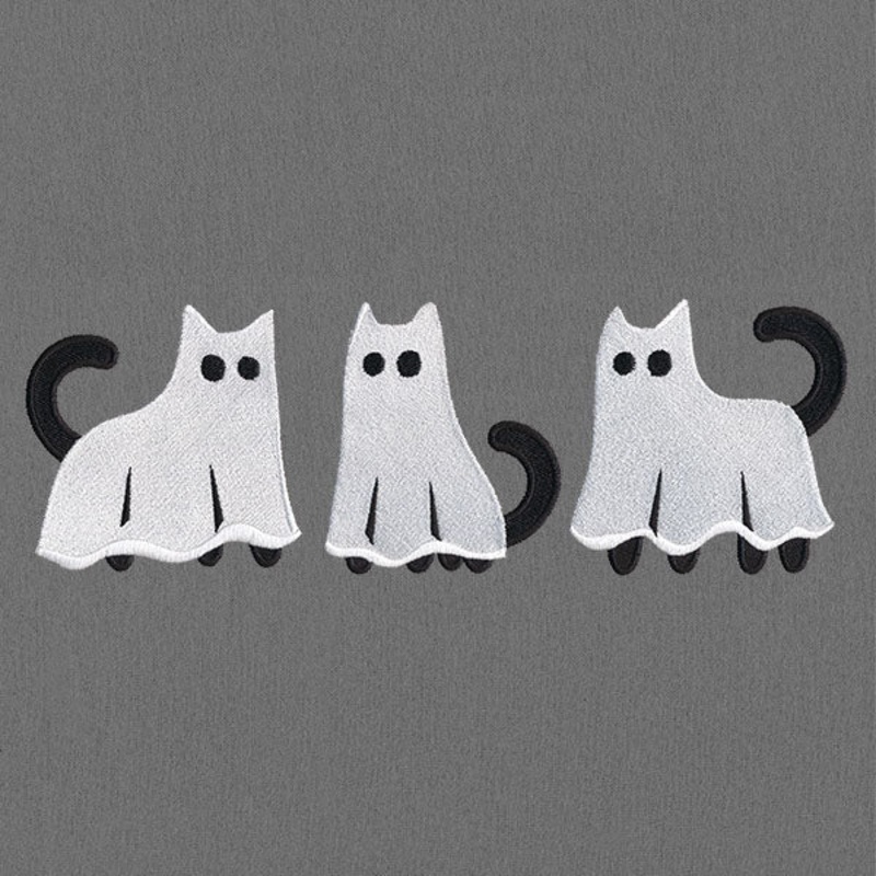 Feline Spooky Ghost Cat Border