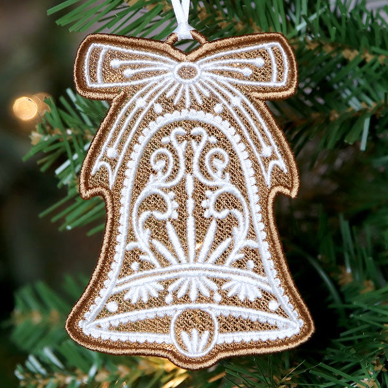 Christmas Gingerbread Cookie – Bell (Lace)