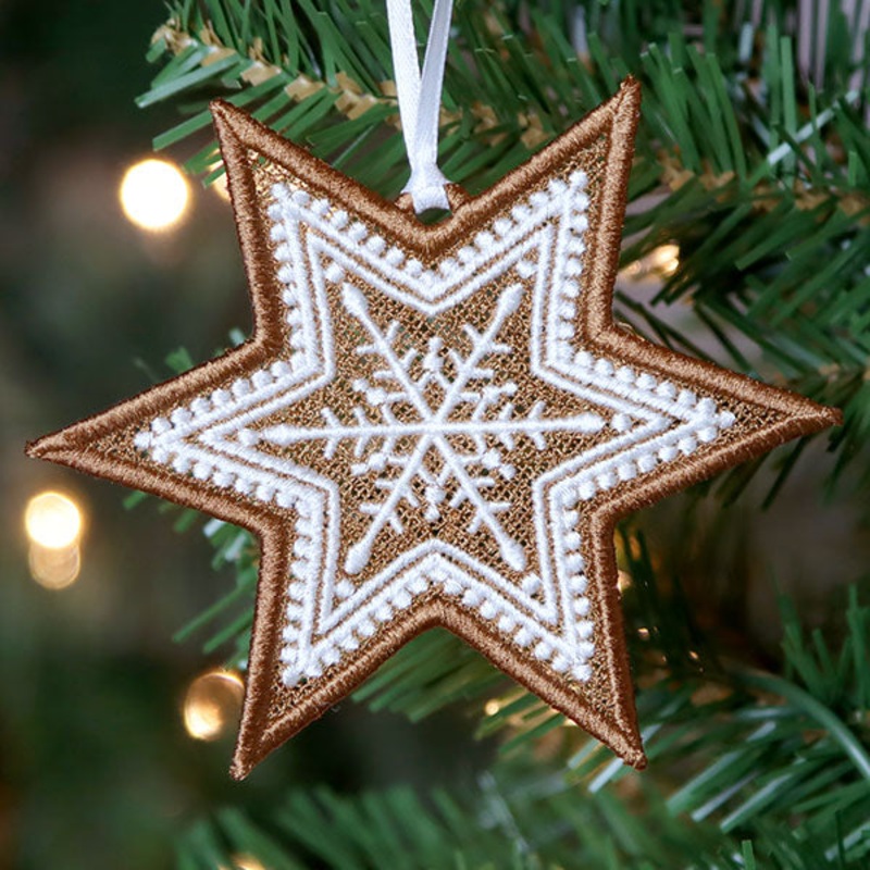 Christmas Gingerbread Cookie – Star (Lace)
