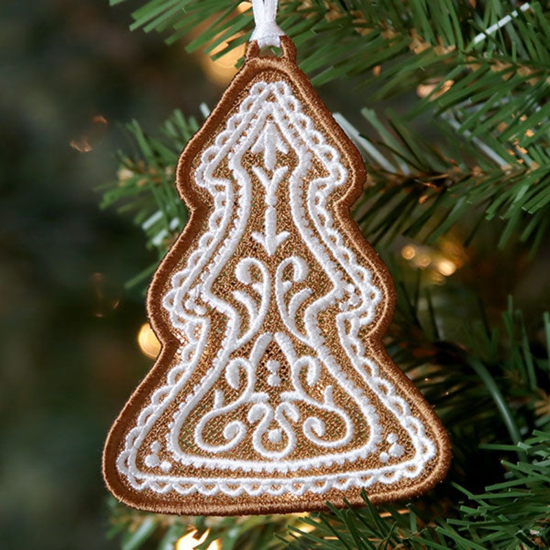 Christmas Gingerbread Cookie – Tree (Lace)