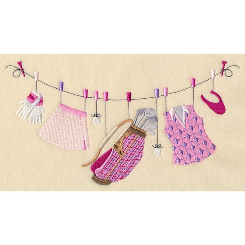 Fore! Golf Clothesline – Hers|5″ x 9.38″ / 127.09mm x 238.25mm|4.15″ x 7.78″ / 105.49mm x 197.61mm|3.66″ x 6.85″ / 92.94mm x 173.99mm|All Sizes