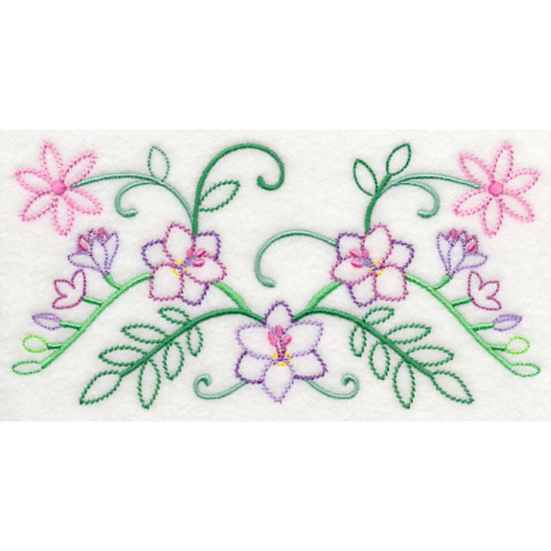 Spring Flower Bouquet Border (Vintage)