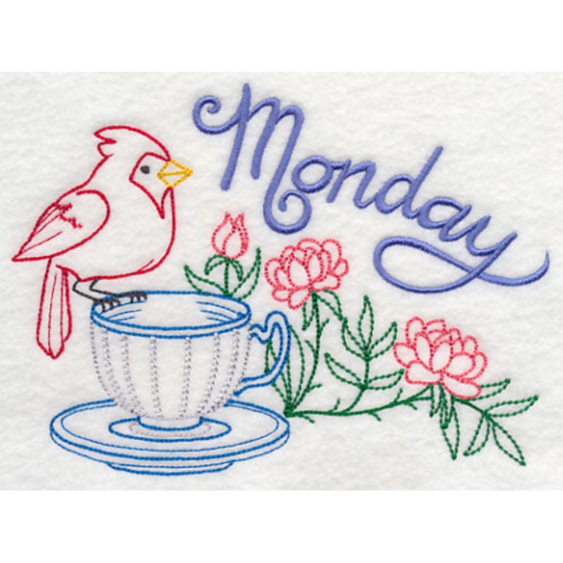 Tea Time Bird on Monday (Vintage)