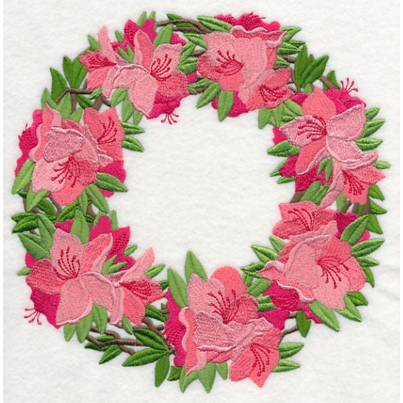 Azalea Wreath|7.81″ x 7.76″ / 198.27mm x 197.02mm|6.95″ x 6.91″ / 176.63mm x 175.54mm|5.9″ x 5.86″ / 149.77mm x 148.88mm|4.89″ x 4.86″ / 124.21mm x 123.48mm|All Sizes