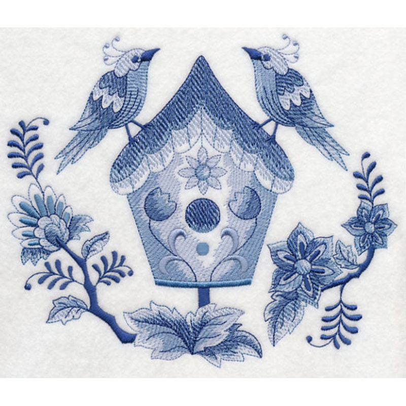 Delft Blue Birdhouse 2|6.57″ x 7.8″ / 166.84mm x 198.07mm|5.84″ x 6.94″ / 148.39mm x 176.19mm|4.86″ x 5.76″ / 123.33mm x 146.39mm|All Sizes