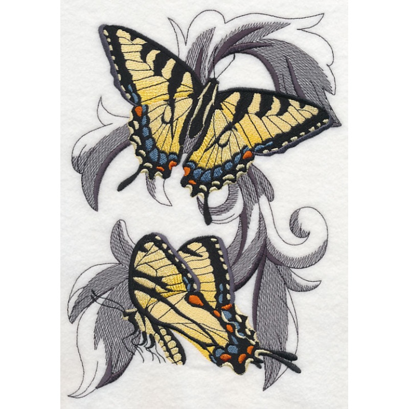 Tiger Swallowtails with Baroque Background