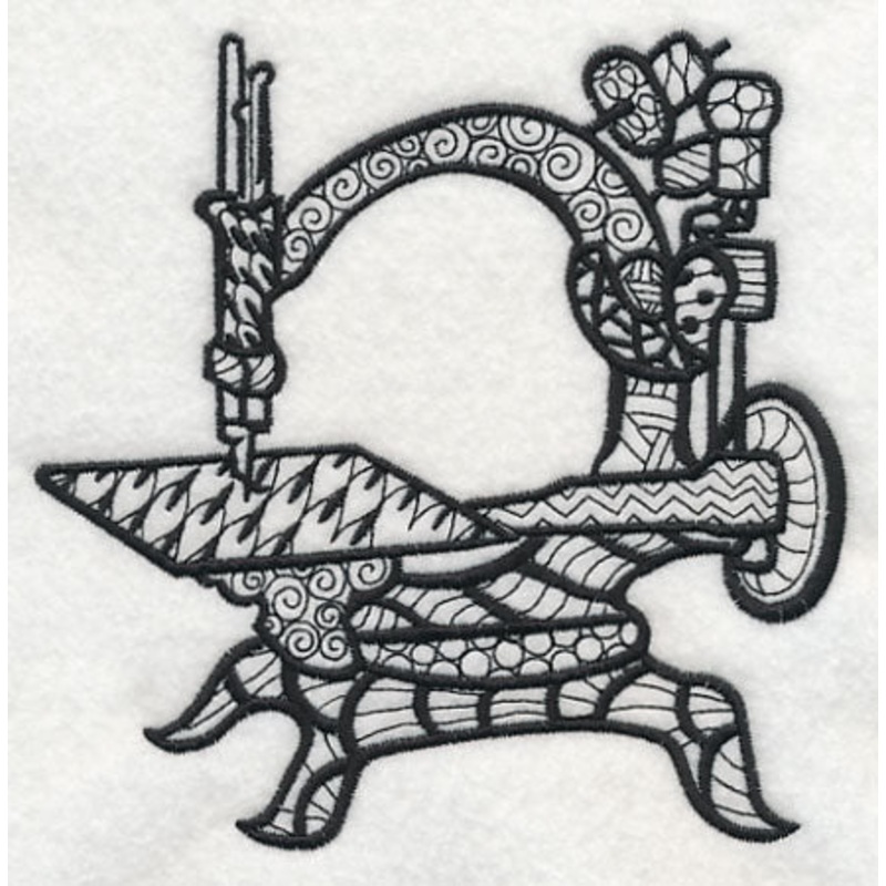 Vintage Sewing Machine 1 (Blackwork)