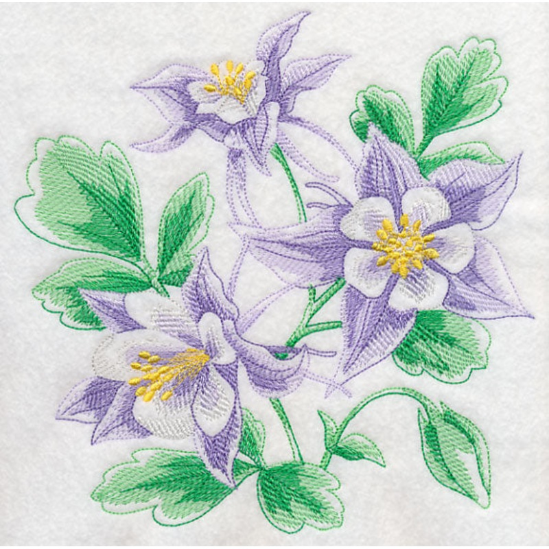 Columbine Sketch|7.75″ x 7.8″ / 196.85mm x 198.12mm|6.9″ x 6.94″ / 175.26mm x 176.28mm|5.85″ x 5.88″ / 148.59mm x 149.35mm|4.85″ x 4.88″ / 123.19mm x 123.95mm|3.82″ x 3.85″ / 97.03mm x 97.79mm|All Sizes