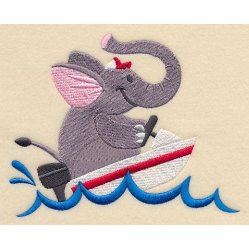 Ernie Elephant in a Speedboat|4.82″ x 6.12″ / 122.54mm x 155.54mm|3.04″ x 3.86″ / 77.23mm x 97.96mm|All Sizes