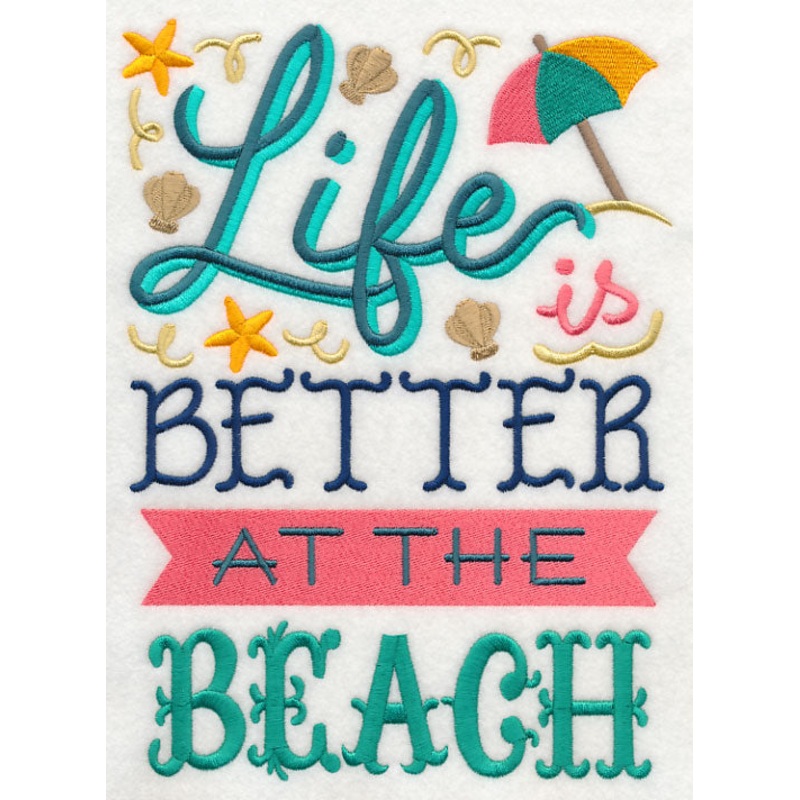 Life is Better at the Beach|9.47″ x 6.9″ / 240.66mm x 175.38mm|7.8″ x 5.69″ / 198.12mm x 144.53mm|6.66″ x 4.86″ / 169.23mm x 123.47mm|All Sizes