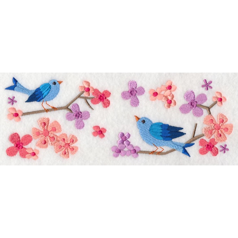 Summertime Bluebirds and Blooms Border