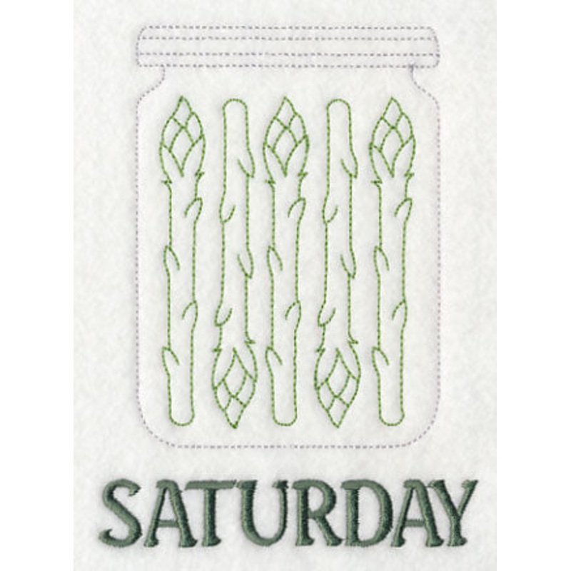 Canned Asparagus on Saturday (Redwork)