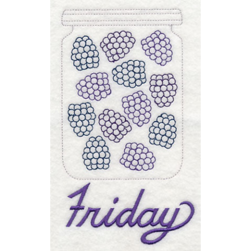 Canned Blackberries on Friday (Redwork)