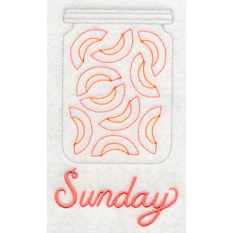 Canned Peaches on Sunday (Redwork)