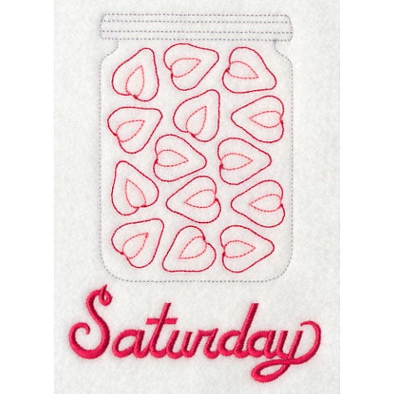 Canned Strawberries on Saturday (Redwork)