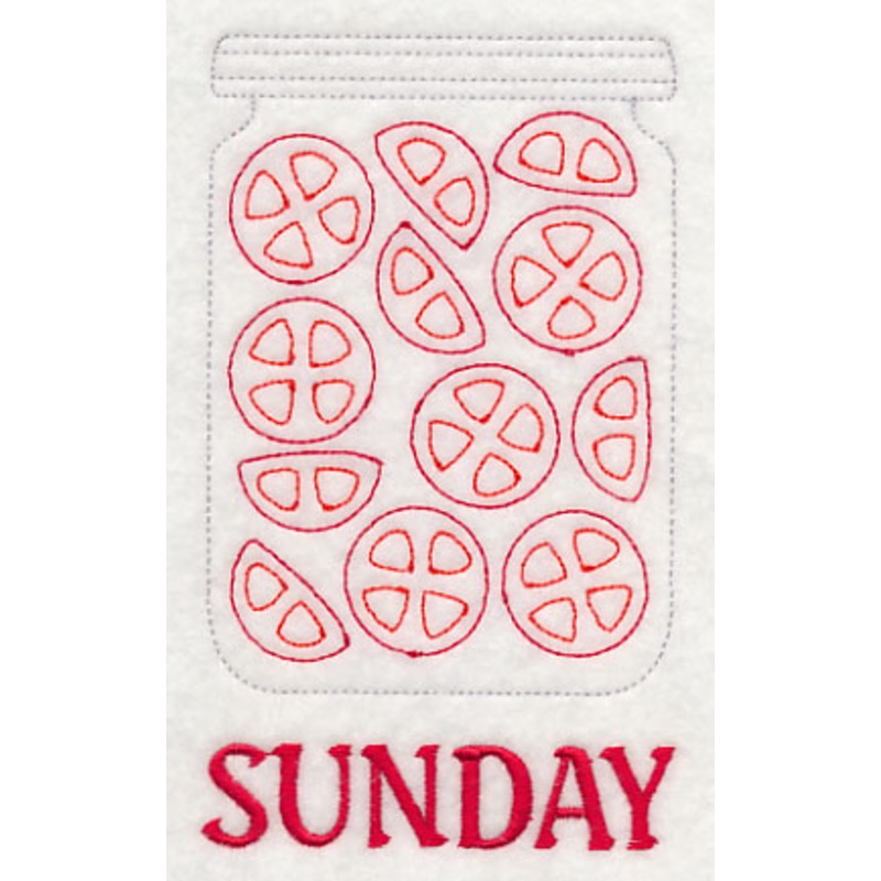 Canned Tomatoes on Sunday (Redwork)