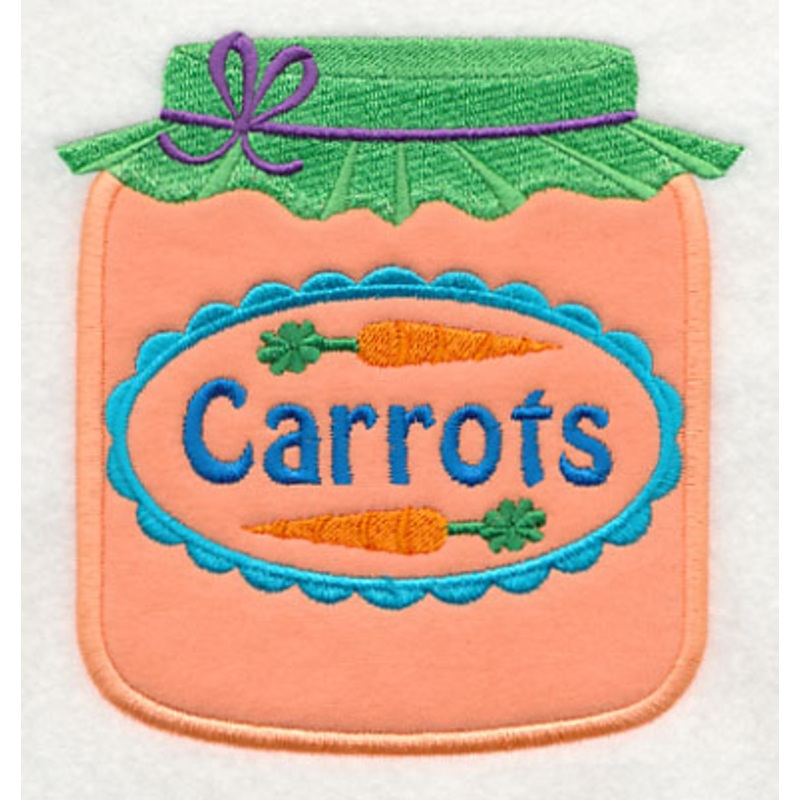 Delicious Carrots (Applique)|5.09″ x 4.84″ / 129.4mm x 122.9mm|3.88″ x 3.67″ / 98.54mm x 93.12mm|All Sizes